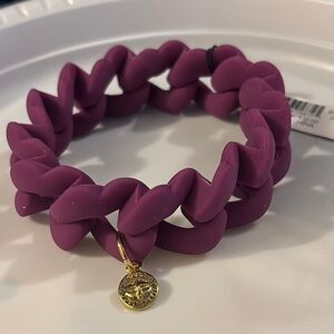 Marc Jacobs Silicone Purple Bracelet with Gold Charm New